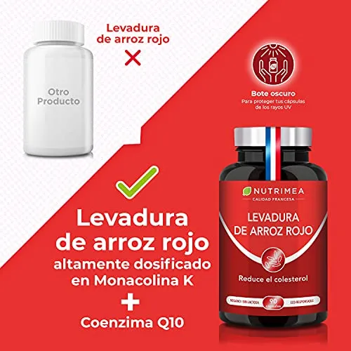 Levadura Roja de Arroz + Coenzima Q10 Nutrimea 90 Cápsulas Vegano - Imagen 3